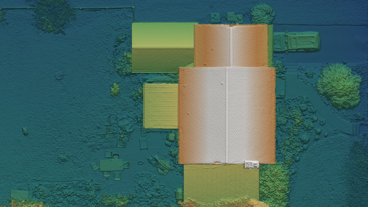 Hillshaded digital surface model from drone photogrammetry
